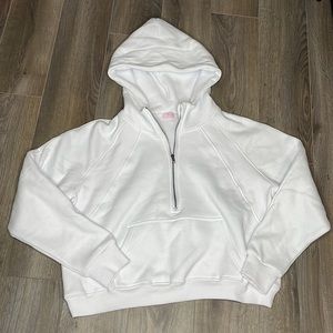 Pink Lily White Scuba Sweatshirt - S